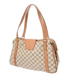 Louis Vuitton Azur Canvas Bag Stresa Damier White Shoulder